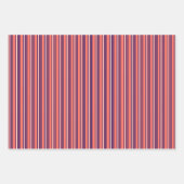 Korallen, blau und weiß fünf Streifen Muster Geschenkpapier Set (Vorderseite 3)