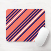 Korallen, blau und weiß fünf Streifen Muster Mousepad (Mit Mouse)