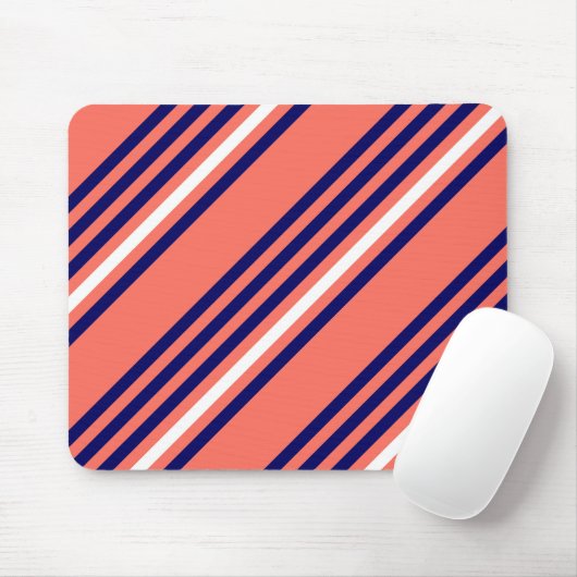 Korallen, blau und weiß fünf Streifen Muster Mousepad (Mit Mouse)
