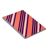 Korallen, blau und weiß fünf Streifen Muster Notizblock (Rechte Seite)