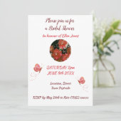 Korallen Blume Schmetterling Country Brautparty Einladung (Stehend Vorderseite)