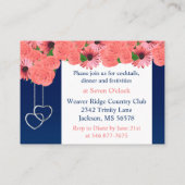 Korallen-Blume und Navy Blue Begleitkarte (Rückseite)