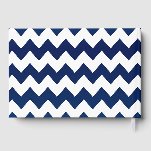 Korallen-Blume und Navy Blue Gästebuch (Rückseite)