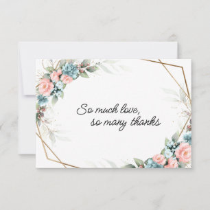 Korallen Blumen Foto Gold Geometrisch Botanisch Dankeskarte