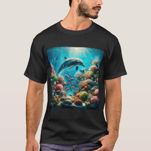 Korallen-Delfin 6 T-Shirt (Vorderseite)