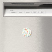 Korallen-Flamingo-Tropen-Blattmuster Magnet (In Situ (Geschirrspüler))