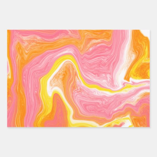 Korallen, Gelb und Orange Geschenkpapier Set (Vorderseite 3)