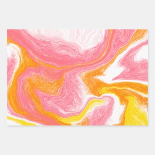 Korallen, Gelb und Orange Geschenkpapier Set (Vorderseite 2)