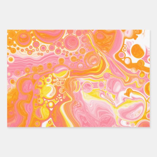 Korallen, Gelb und Orange Geschenkpapier Set (Vorderseite)