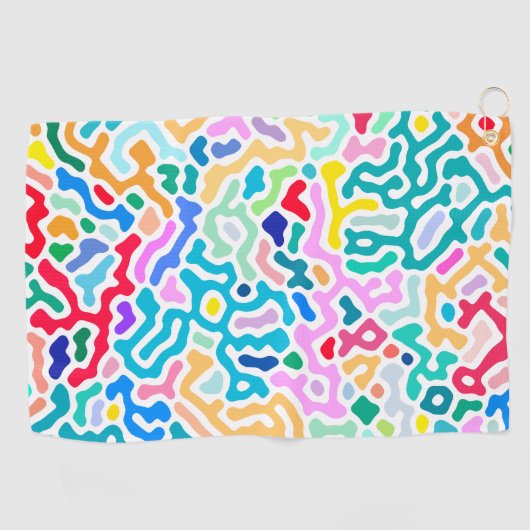 Korallen - glücklich bunt golfhandtuch (Horizontal)