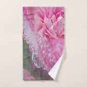Korallen, Gras & Peony-rosa Blütenhandtuch Set (Handtuch)