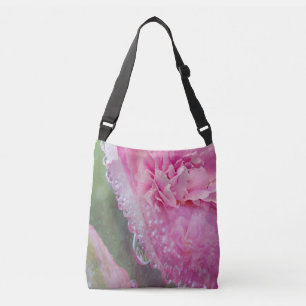 Korallen, Gras und Peony-pink Blooms Crossbody Bag Tragetaschen Mit Langen Trägern