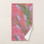 Korallen, Gras und Peony-rosa Blüten Badhandtuch Set (Handtuch)