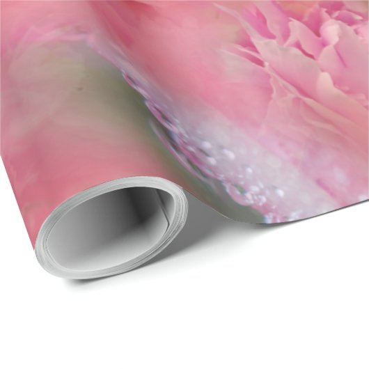 Korallen, Gras und Peony-rosa Blüten Geschenkpapier (Rolleneckpunkt)