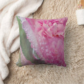 Korallen, Gras und Peony-rosa Blüten Kissen (Decke)