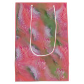 Korallen, Gras und Peony-rosa Blüten Mittlere Geschenktüte (Rückseite)