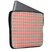 Korallen-Grau-Karo-Diamant-Muster Laptopschutzhülle (Vorne Rechts)