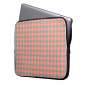 Korallen-Grau-Karo-Diamant-Muster Laptopschutzhülle (Vorderseite Links)