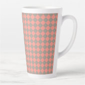 Korallen-Grau-Karo-Diamant-Muster Milchtasse (Rechts)