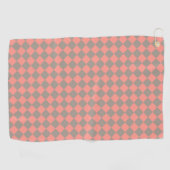 Korallen-Grau-Karo-Diamantmuster Golfhandtuch (Horizontal)