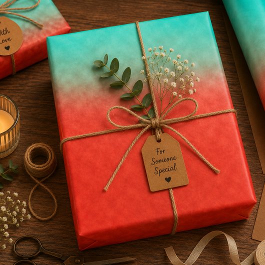 Korallen-Himmel-Erinnerung Geschenkpapier Set