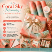 Korallen-Himmel-Erinnerung Geschenkpapier Set