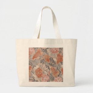 Korallen-Koi-Chinoiserie-Blumenmuster Jumbo Stoffbeutel