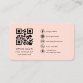 Korallen-Logo QR-Code Professional Visitenkarte (Vorderseite)