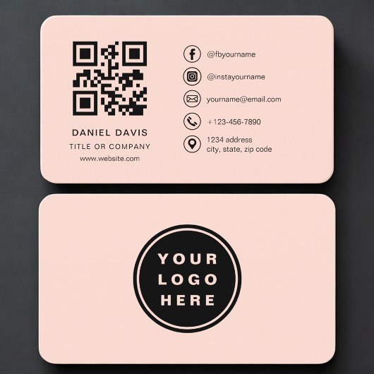 Korallen-Logo QR-Code Professional Visitenkarte