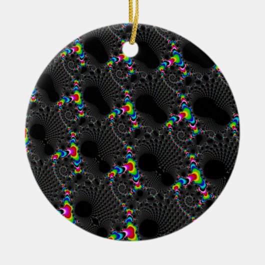 Korallen - Mandelbrot Keramikornament (Vorne)