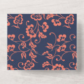 Korallen-, Marine- und Silberblumenhochzeit All In One Einladung (Rückseite)