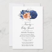 Korallen-, Marine- und Silberblumenhochzeit Einladung (Vorderseite)