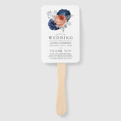 Korallen-, Marine- und Silberblumenhochzeit Fächer (Vorderseite)