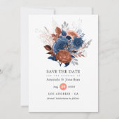 Korallen-, Marine- und Silberblumenhochzeit Save The Date (Vorderseite)