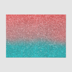 Korallen-Melone Orange Türkis Aqua Grün Glänzender Seidenpapier