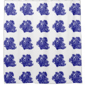 Korallen mit Marmorblau an der weißen Küste Duschvorhang (Vorderseite)
