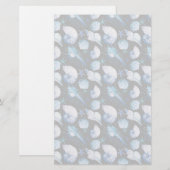Korallen mit Muschel-Muster Briefpapier (Vorne/Hinten)