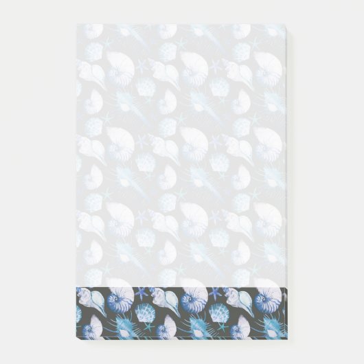 Korallen mit Muschel-Muster Post-it Klebezettel (Vorderseite)