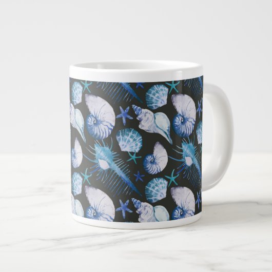 Korallen mit Muscheln Jumbo-Tasse (Vorderseite Rechts)