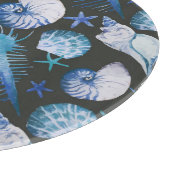 Korallen mit Muscheln Schneidebrett (Ecke)