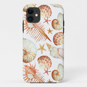Korallen mit Muscheln und Krabben Muster iPhone 11 Hülle