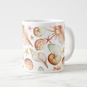 Korallen mit Muscheln und Krabben Muster Jumbo-Tasse