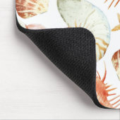 Korallen mit Muscheln- und Krebsmuster Mousepad (Ecke)