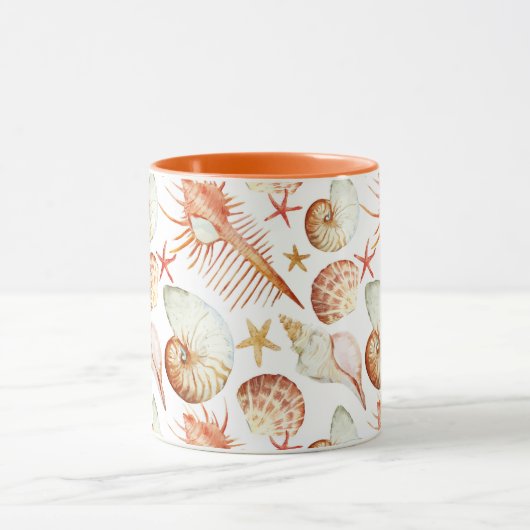 Korallen mit Muscheln- und Krebsmuster Tasse (Zentrum)