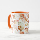 Korallen mit Muscheln- und Krebsmuster Tasse (Vorderseite Links)