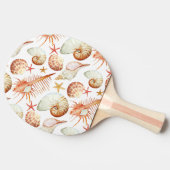 Korallen mit Muscheln- und Krebsmuster Tischtennis Schläger (Seitenansicht)