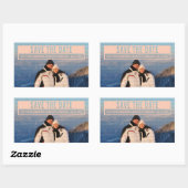 Korallen Moderne schneiden Save the Date Stickers  (Blatt)