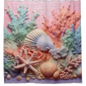 Korallen, Muscheln, Strand, Ozean Duschvorhang (Vorderseite)