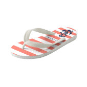 Korallen Nautical Anchor Girls Flip Flops Kinderbadesandalen (Schrägansicht)
