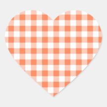 Korallen (Orange Pink) und Weißer Gingham
